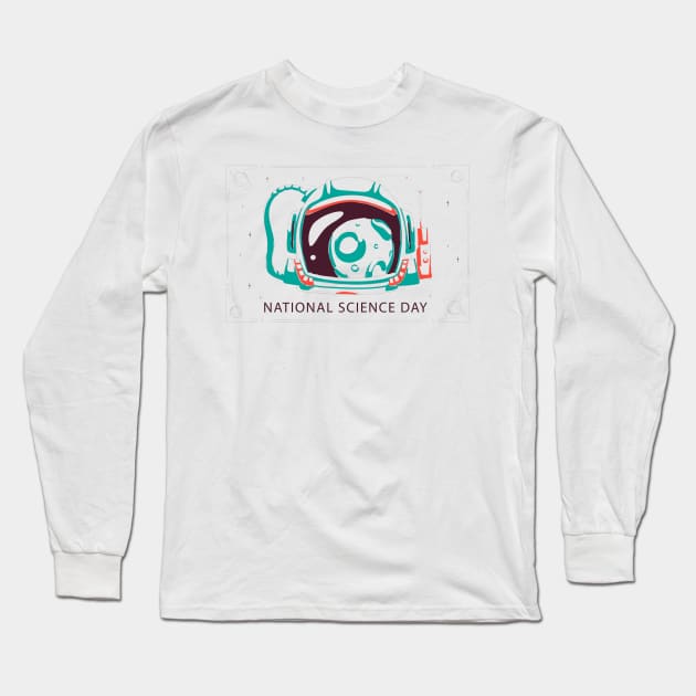 Science Day Astronaut Long Sleeve T-Shirt by Mako Design 